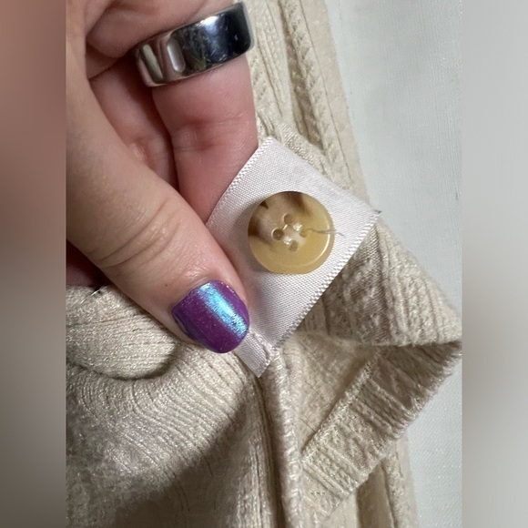 Saylor by Revolve Cream Pointelle Knit Cropped Cardigan XS - Picture 9 of 10